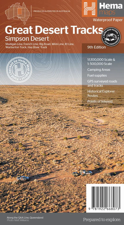 Great Desert Tracks Simpson Desert Map - Fraser Coast Outdoors