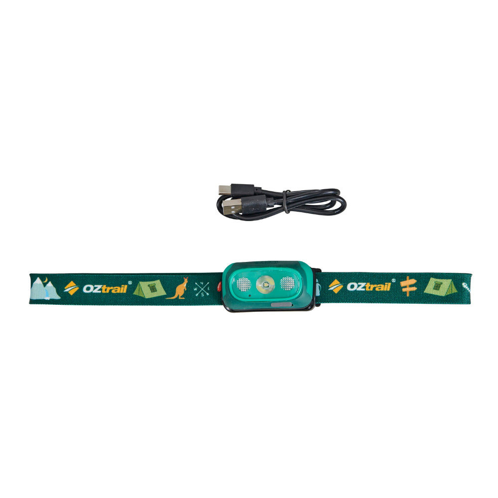 Oztrail 80L Lumos Twinkle Kids Headlamp - Green - Fraser Coast Outdoors