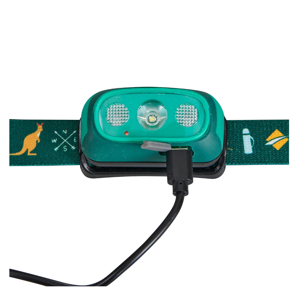 Oztrail 80L Lumos Twinkle Kids Headlamp - Green - Fraser Coast Outdoors