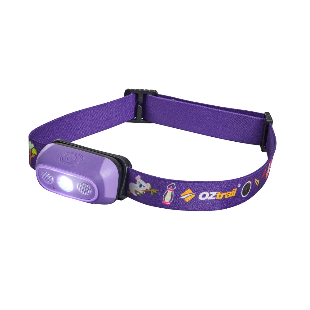 Oztrail 80L Lumos Twinkle Kids Headlamp - Purple - Fraser Coast Outdoors