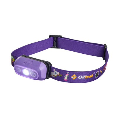 Oztrail 80L Lumos Twinkle Kids Headlamp - Purple - Fraser Coast Outdoors