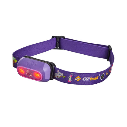 Oztrail 80L Lumos Twinkle Kids Headlamp - Purple - Fraser Coast Outdoors