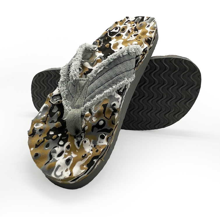 Rockos Nobby Thongs Grey and Brown Camo