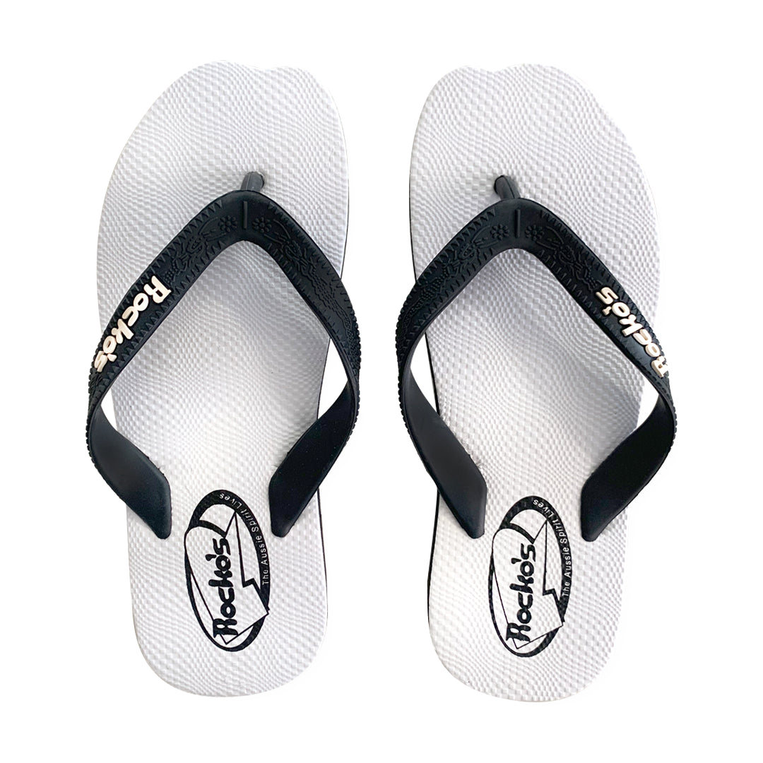 Rockos Double Pluggers White and Black Mens Size 7