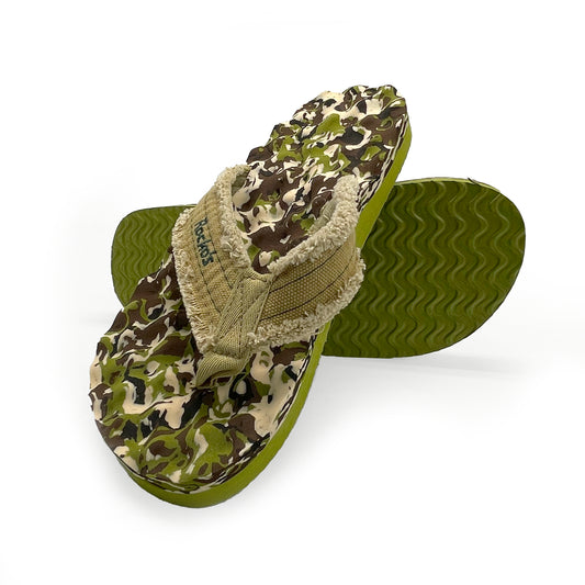 Rockos Nobby Thongs Green Camo Mens Size 7