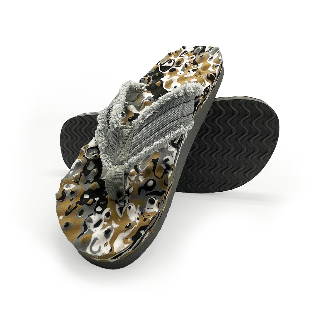 Rockos Nobby Thongs Grey and Brown Camo Mens Size 7